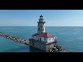 Chicago Harbor Lighthouse being surveyed for preservation