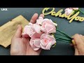 DIY satin ribbon roses/how to make beautifull flower with satin ribbon easily