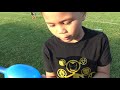 Troy and Izaak Plays with Rocket Balloons Outdoor Fun for kids