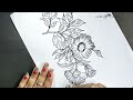 How to Draw🌸Flower || Embroidery Floral Design || Flower🌼Design || Flower Drawing Tutorial ||