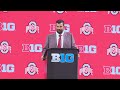 Ohio State head coach Ryan Day speaks at Big Ten Media Days in Indianapolis