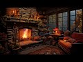 🍂 Cozy Cabin Ambience Autumn Thunderstorm & Crackling Fireplace  for Sleep