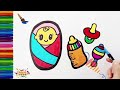 How to Draw 👶🏻🍼🌈 Cute Baby Photos and Baby Items