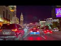Driving Downtown Las Vegas & Las Vegas Strip at Night