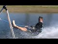 Barefooting - Hume Weir. Dale's first foot on the short rope