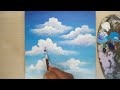 Cara menggambar awan menggunakan cat akrilik di kanvas