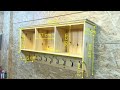 Woodworking / Wooden coat rack with shelf