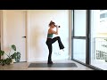 23 MIN ALL STANDING PILATES WORKOUT W dumbbells for core and glute strength and balance
