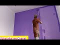 Purple Colour Wall Painting |aplly purple colour on wall|Parpal color best combination |#purple