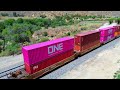 4K HUGE TRAINS CLIMBING SAN TIMOTEO CANYON, Raw Power & Scanner Audio!
