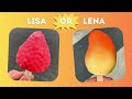 Lisa Or Lena ❤️‍🔥  #pt2 || food edition! 🍉🍡🍧🍬🍭