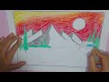 Easy Landscape Scenery Drawing with Colour Pencils | For Beginners