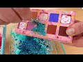 Pink vs Teal - Mixing Makeup Eyeshadow Into Satisfying Slime ASMR