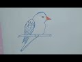 Simple Bird Drawing Using 1, 2, 3 Numbers