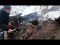 Caught in a Storm - Winter Camping in a Snowstorm with My Dog - Bushcraft Trip - Survival