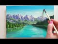 Turquoise Lake In The Mountains / Landscape/ Acrylic Painting Step by Step