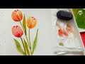 EASY watercolor tutorial: Tulips