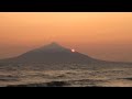 利尻富士に沈む夕日