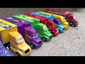 Lightning McQueen and other racers transport with Mack and haulers collection