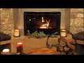 Crackling Fireplace Sounds with Relaxing Music, Guitar solo Music, Stress relief, Cozy Ambience