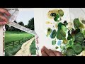 Painting Landcape with Gouache | soft Lofi Musik | how to paint | almost full Prozess 🏞️🤍🌳