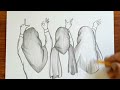 Best Friends ❤️ Drawing Pencil Sketch | BFF Drawings Easy Step by Step | Friendship Day Drawing