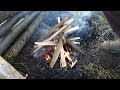 Traditional Flint and Steel fire.