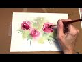 Watercolor  Painting for Beginners Loose Rose Floral/ Real Time Tutorial/ wet on wet Technique