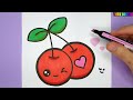 How to draw a cute cherries