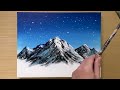 Painting Snowy Mountains / Easy Acrylic Painting Technique