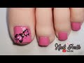 Uñas Decoradas mariposas y glitters | Diseño de uñas color rosa | Uñas decoradas fácil