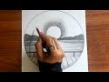 How to draw beautiful landscape by pencils with easy ways | Pencil drawing landscape
