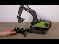 UNBOXING HUINA 1593 RC EXCAVATOR, RC DIGGER, RTR, SOUND, FIRST TEST!! DIE CAST, AMEWI 22516