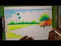 How to draw village drawing for beginners/Beautiful village drawing for beginners