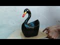 Using Cement And Old Towel To Make A Swan/Duck Pot For Planter At Home