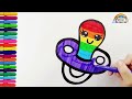 Drawing and Coloring a Cute Pacifier 👶🌈 Drawings for Kids 👶🌈