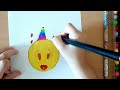 How to draw a cute Emoji Unicorn || Drawing and coloring for kids