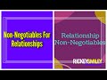 Non-Negotiables For Relationships