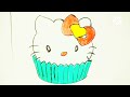 How to draw hello kitty cupcake 🐱🧁