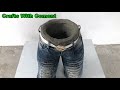 How To Make A Flower Pot From Cement And Jeans / Create A Creative Idea For Your Garden