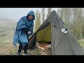 EXTREME Winter SNOW STORM -49C WINTER CAMPING WINTER STORM hits HOT tent. FREEZING wind