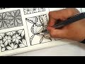 9 Zentangle Patterns For beginners | 9 Doodle Patterns | 9 easy zen-doodle patterns