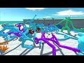Rainbow Friends Team vs Ice itself in Hell Arena - Animal Revolt Battle Simulator
