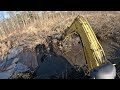 Destroying Beaver Dams with Excavator