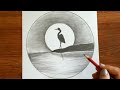 How to draw beautiful landscape with easy ways by pencil | pencil shading drawing easy