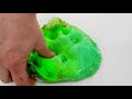 Mixing Slime ASMR with Black Makeup Compilation - Pink Green Yellow Red and Purple