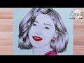 How to draw a smiling girl face with short hairs | easy girl face drawing with pencil sketch