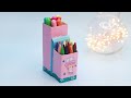 How to make pencil box from waste Colgate box || DIY unicorn pencil box and pen holder