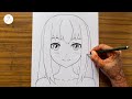 How to draw anime girl || How to draw for beginners|| Cute anime drawing tutorial || Anime drawing
