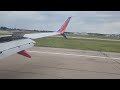 Airplane Landing at TF Green Airport Providence RI during Summer. 4k Quality